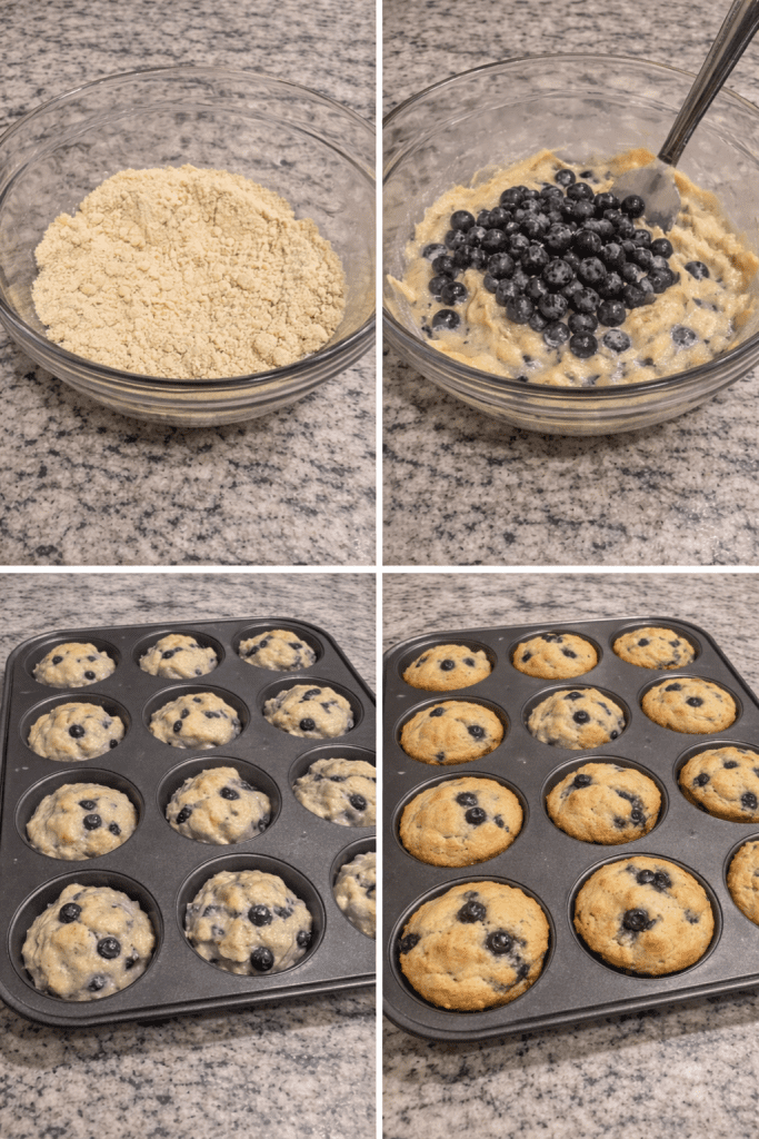 how to make Keto blueberry muffins 