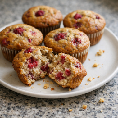 banana raspberry muffins