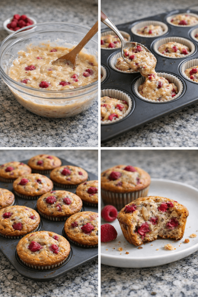 banana raspberry muffins
